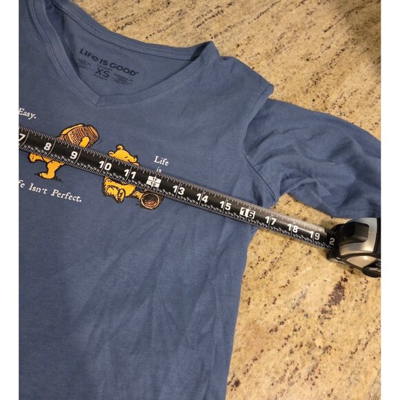 Life is Good Size XS Winnie the Pooh Life Isn't Easy Blue Crusher Tee - Picture 3 of 14